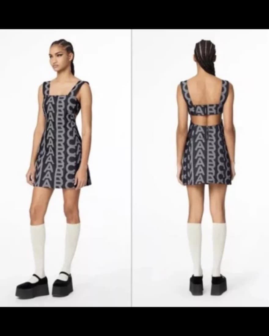 Marc Jacobs Denim Monogram Mini Dress - Image 1