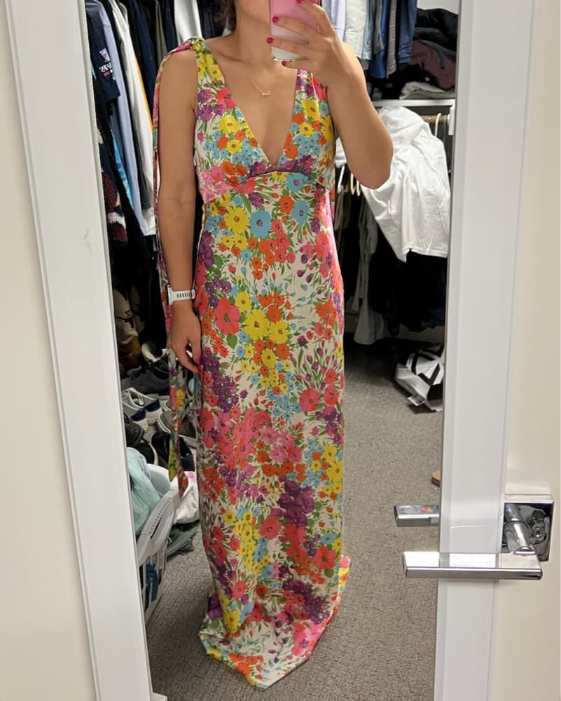Les Reveries Floral Silk Dress - Image 2