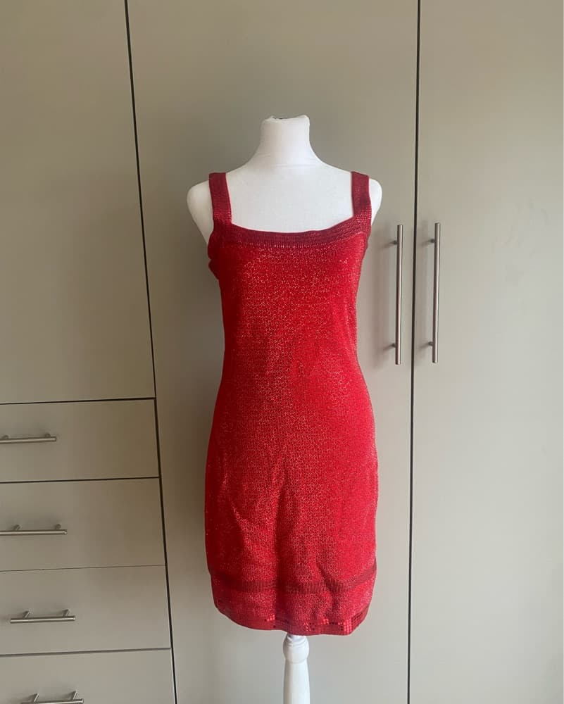 Red Sparkly Cocktail Dress - Image 1
