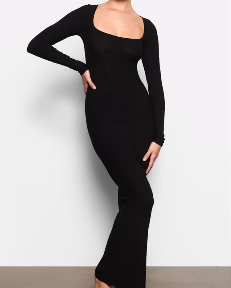 Skims Dress - Long Sleeve Black - Image 1