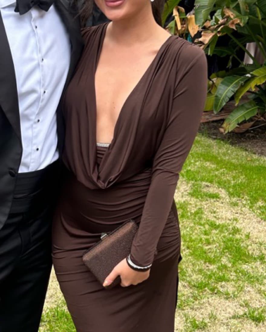 Brown Long Sleeved Gown - Image 1