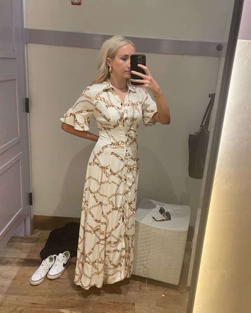 Elegant Chain Print Maxi Dress - Image 2