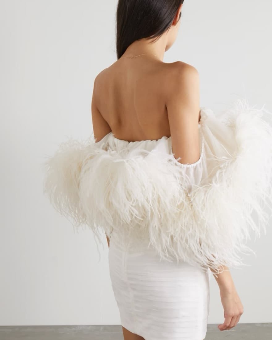 magda butrym white feather dress - Image 3