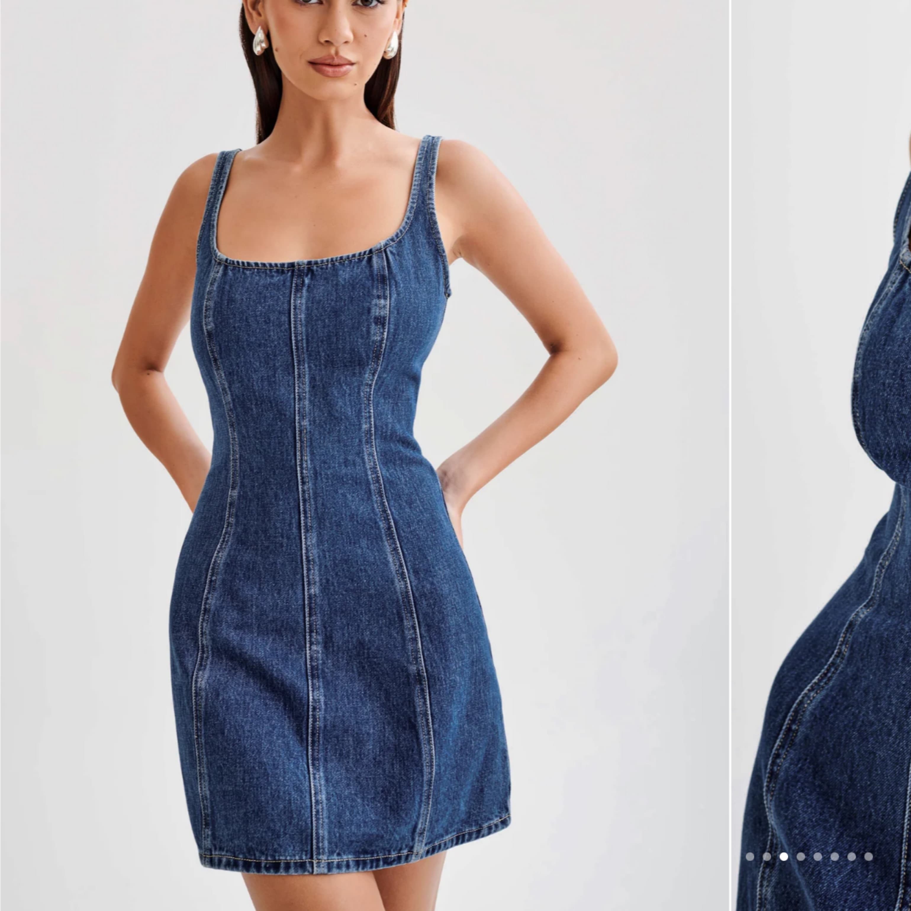 RUE Denim Mini Dress - Dark Blue - Image 4