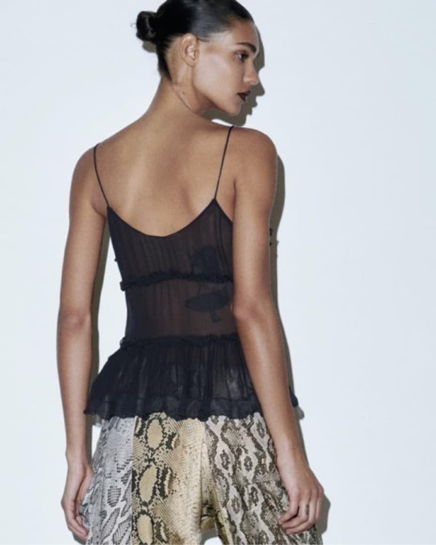 Viral Ruffled Semi Sheer Top - Image 3