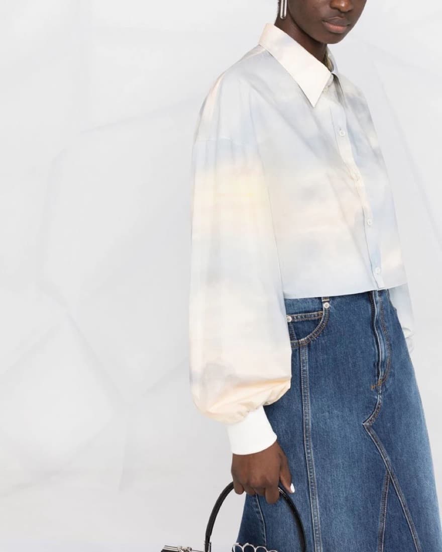 Alexander Mcqueen Cloud Print Crop Top - Image 3