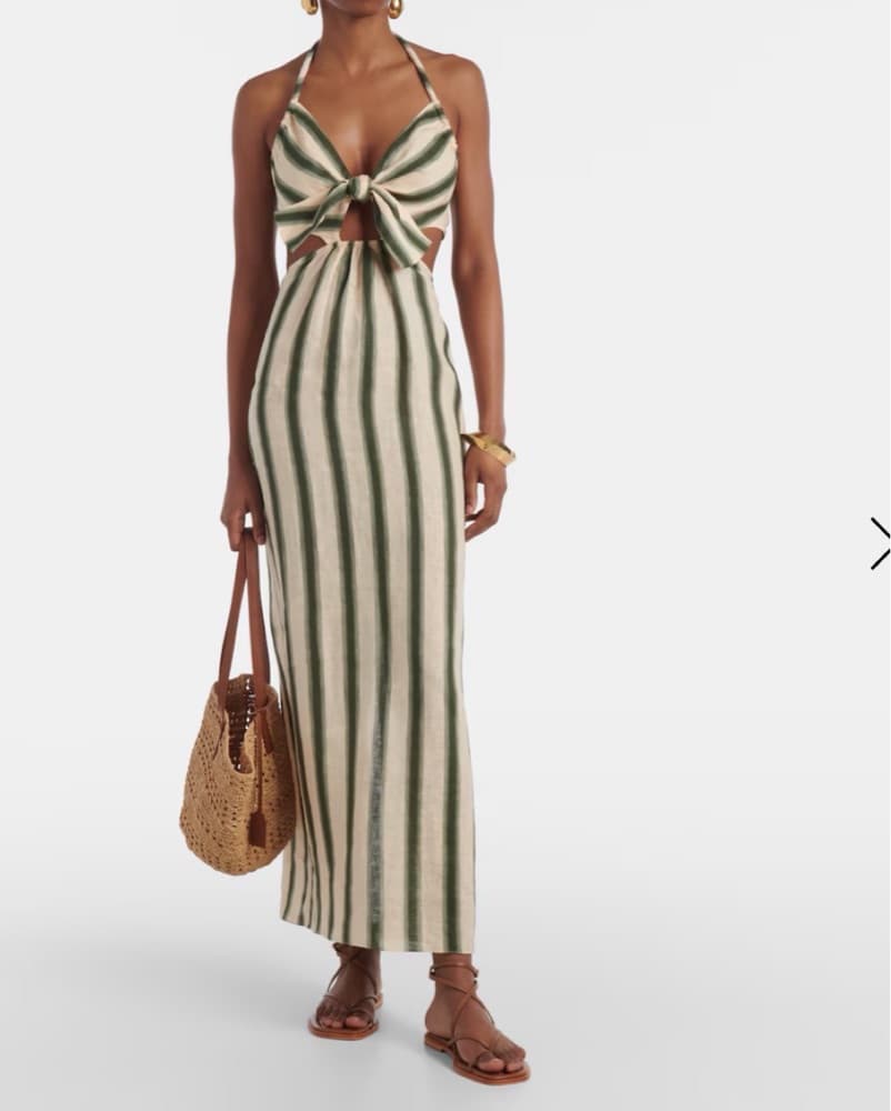 Johanna Ortiz Striped Cut-Out Midi Dress - Image 2