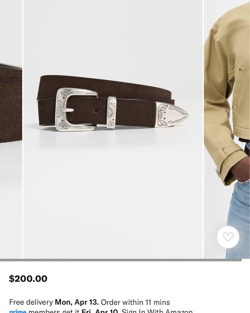 $200 Cowgirl Suede Belt - Image 2