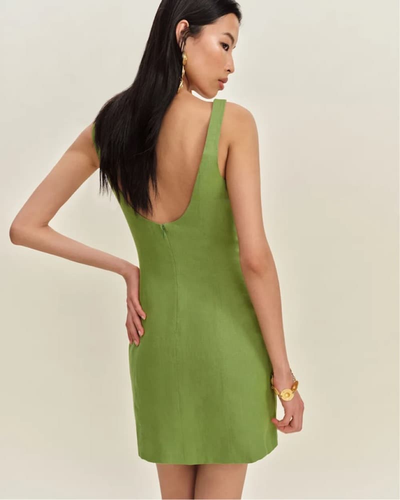 Linen Green Belma Linen Dress - Image 2