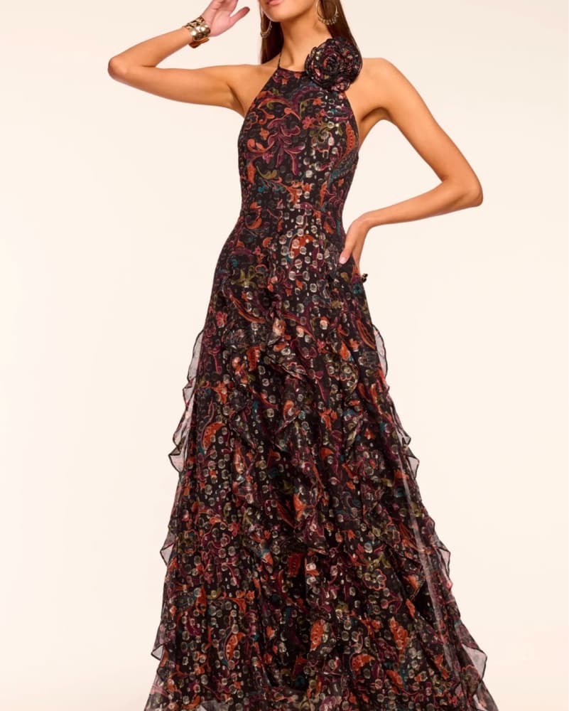 Idella Ruffle Halter Gown - Image 1