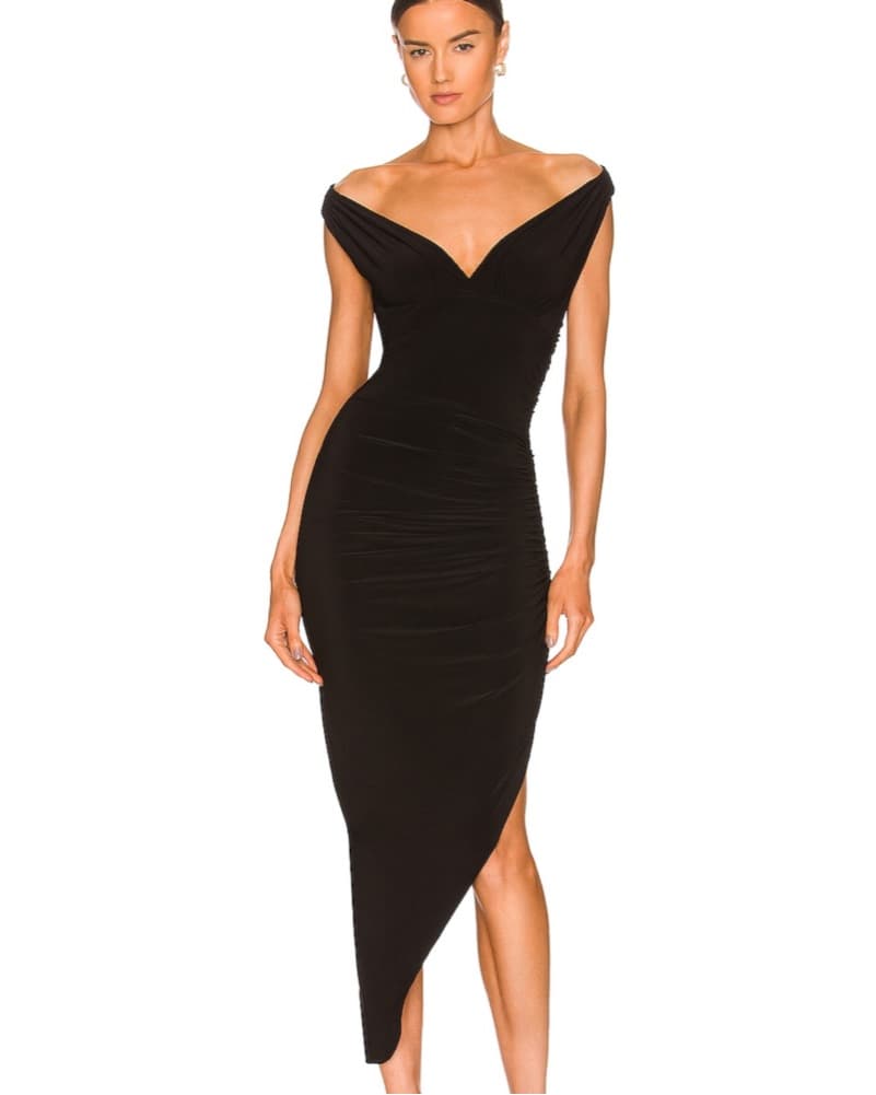 Norma Kamali Tara Side drape Dress  - Image 1