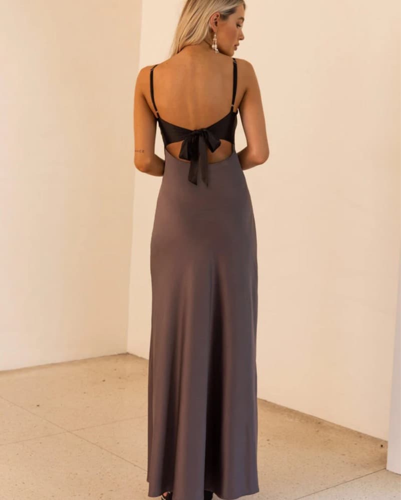 Flora Satin Maxi Dress - Steel Me Away - Image 2
