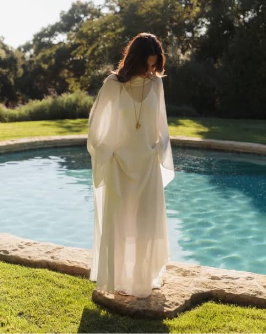 Abadia White Kaftan With Slip - Image 1