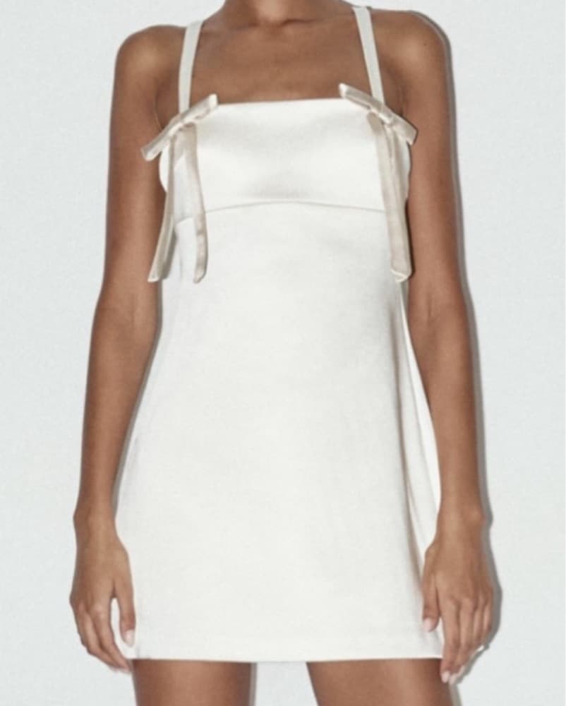 Sleek Satin Bow-Tie Cami Dress - Image 2