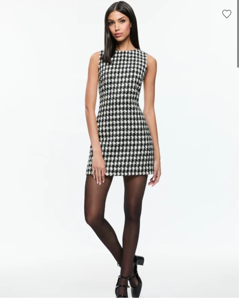 Alice + Olivia Houndstooth Tweed Dress - Image 1