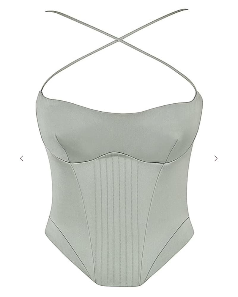 Sage Satin Corset - Image 4