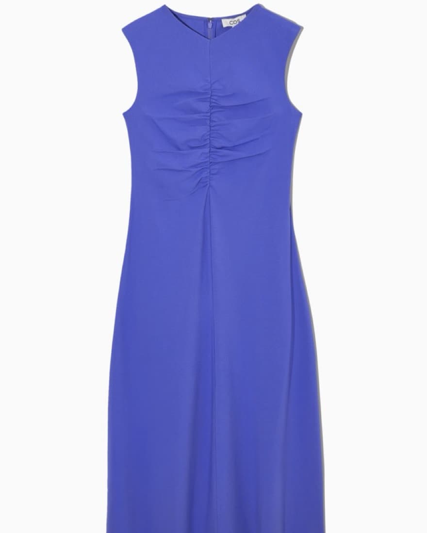 Blue Cos Slim Fit Gathered Midi Dress - Image 3