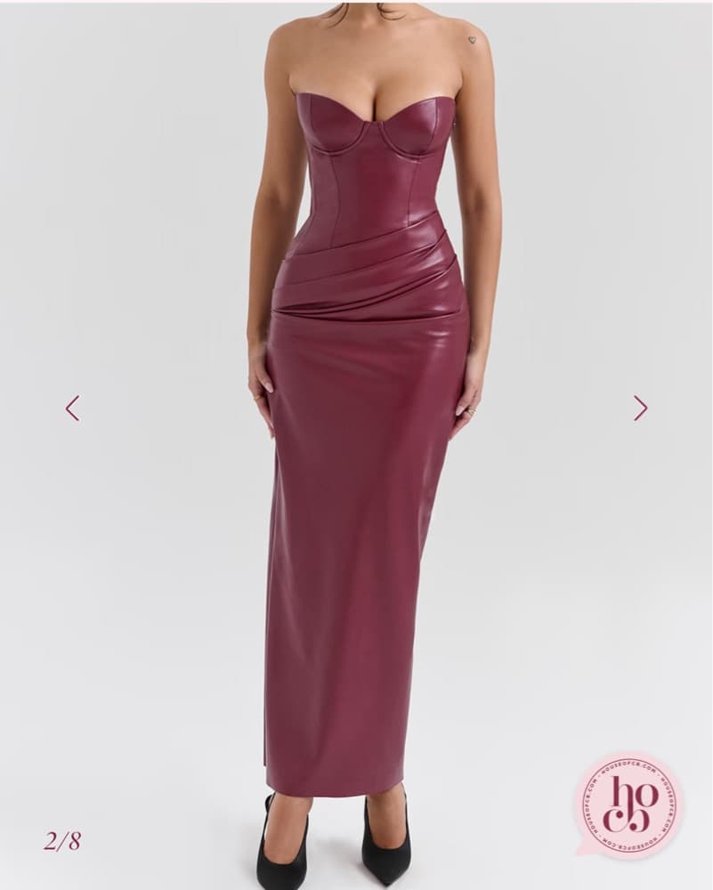 House Of CB Juliana Leather Red Dress - Image 2