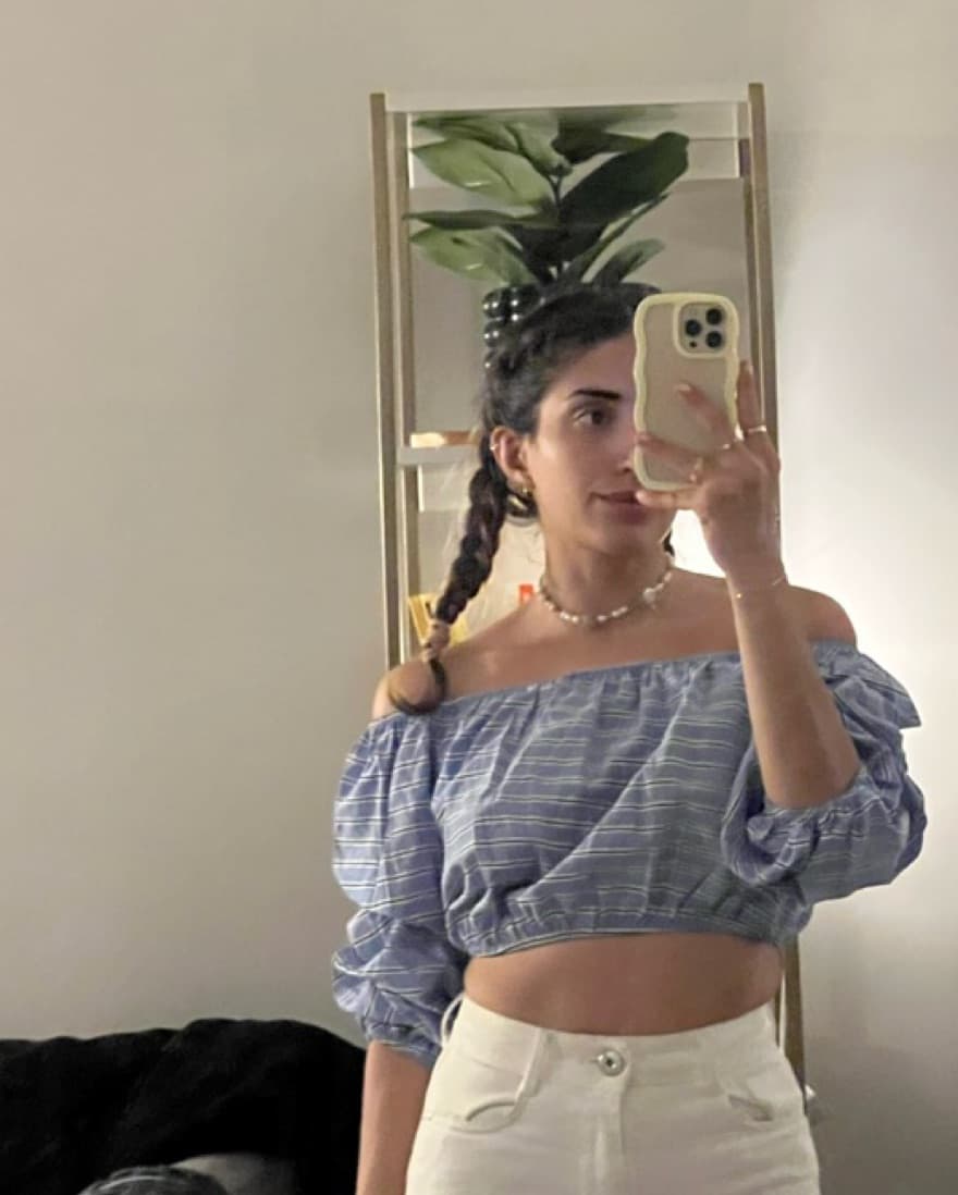 Alice and Olivia blue striped top - Image 2