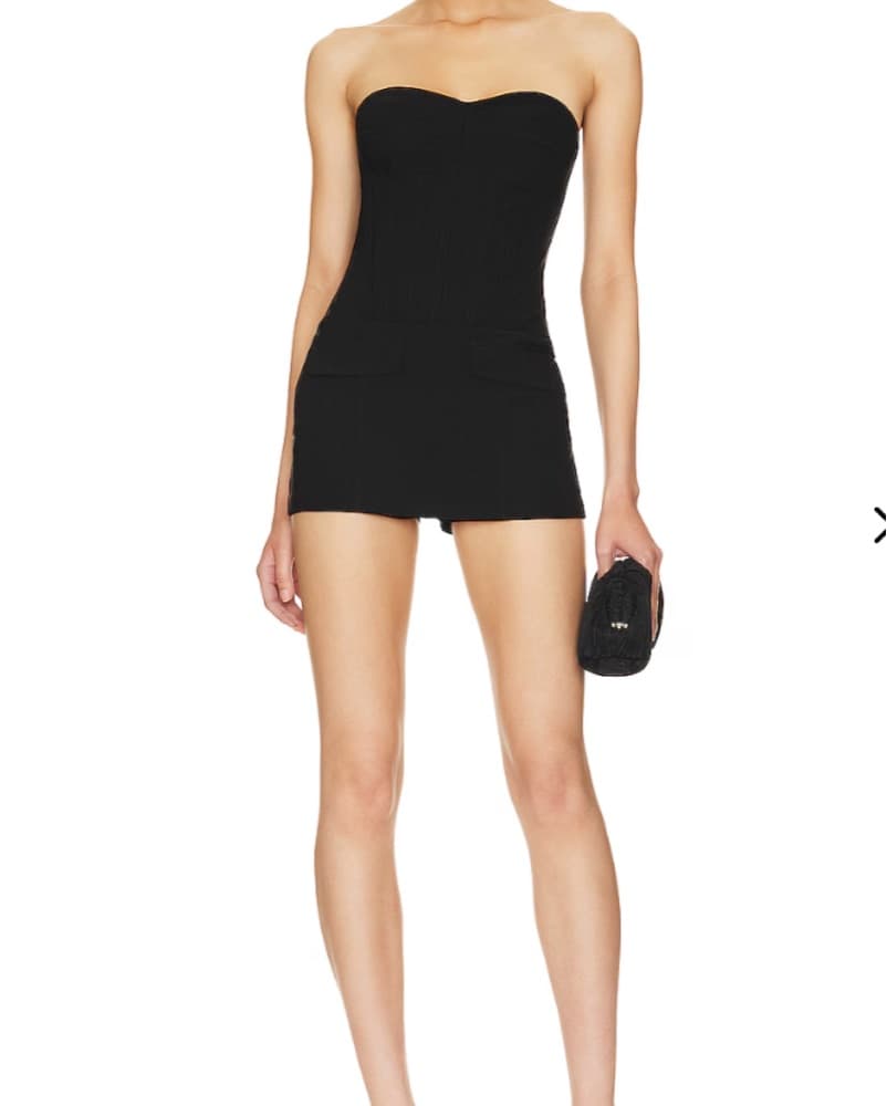 NBD Strapless Black Romper - Image 1