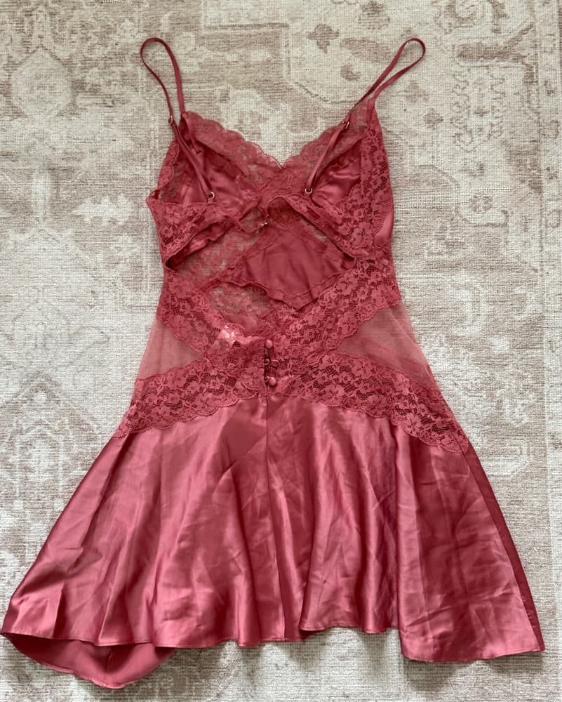 victorias secret pink silk slip dress  - Image 2