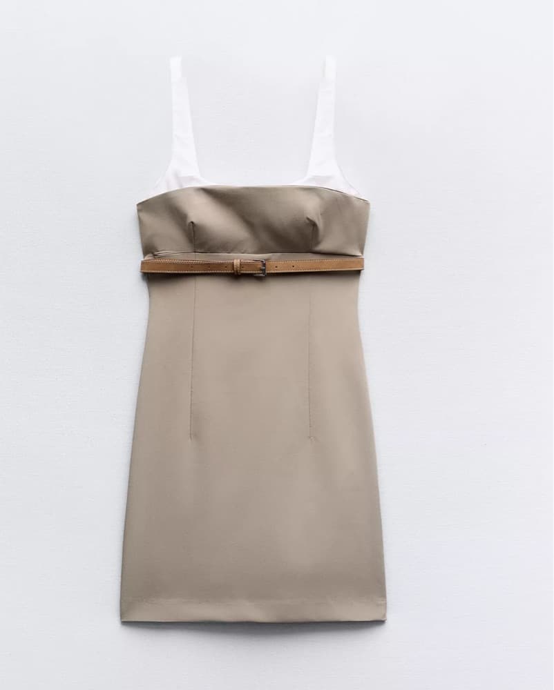 Zara Combination Belted Dress - Image 1