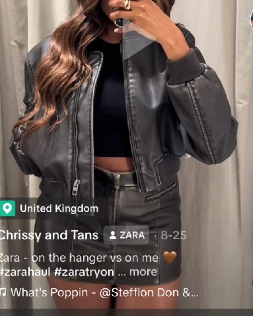 Leather Bomber & Skirt Set - Image 2