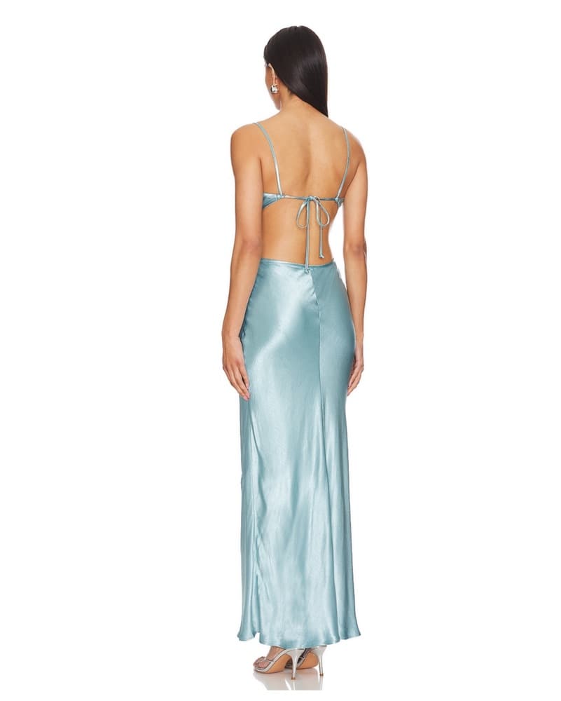 Bec + Bridge Blue Satin Maxi Dress - Image 3