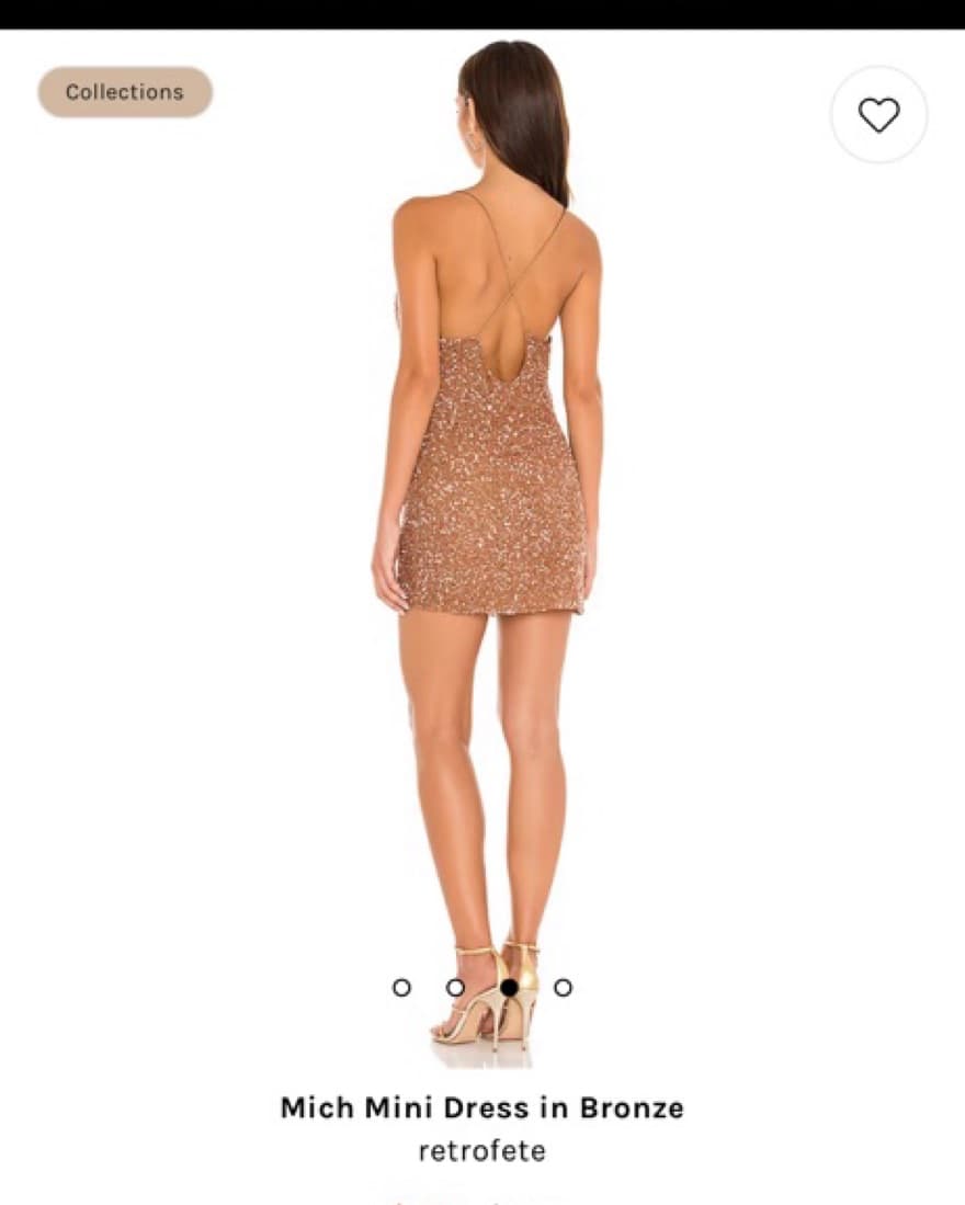 Retrofete Gold Mich Sequined Mini Dress - Image 2