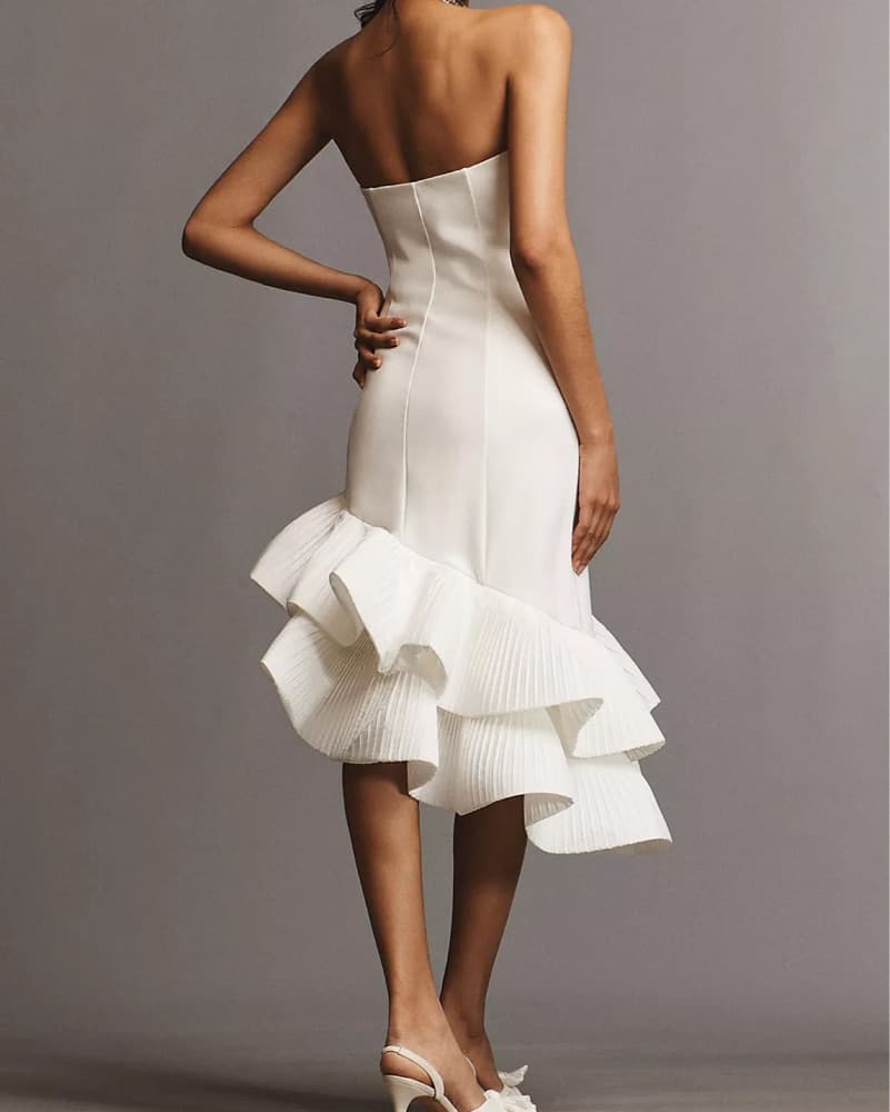 BHLDN Flamenco-Hem Asymmetrical Midi Dre - Image 2