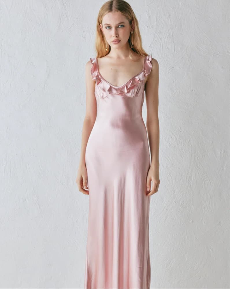 VRG GRL Rosalia Satin Bias Cut Maxi - Image 1