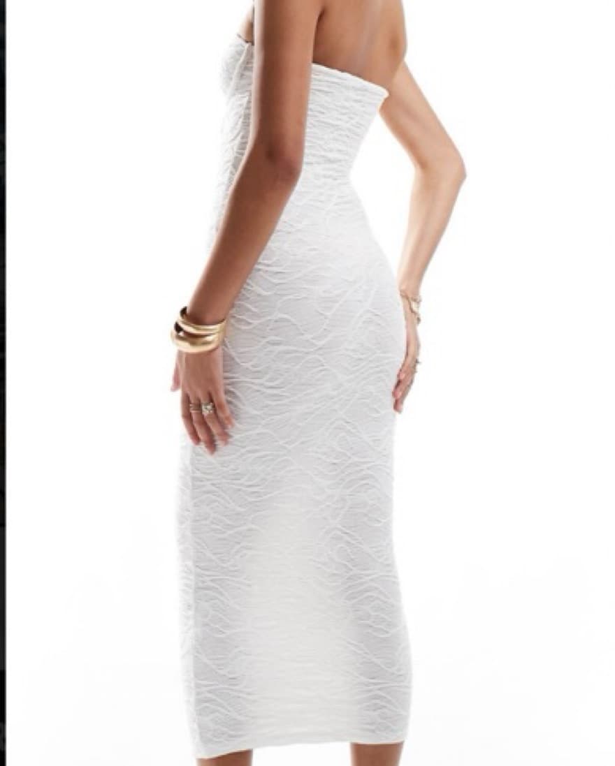 Ruched White Maxi Dress - Image 2