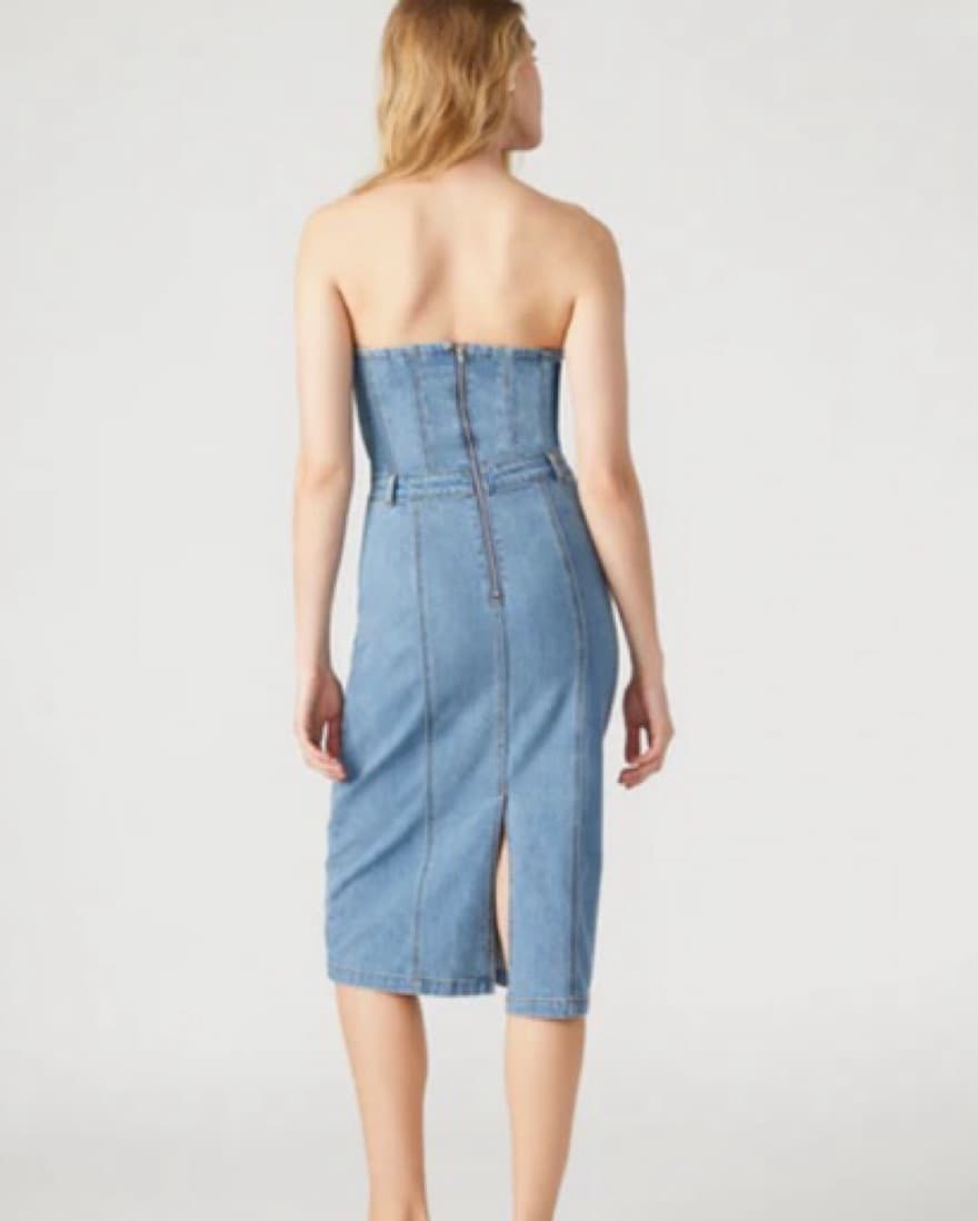Steve Madden Strapless Denim Dress  - Image 2
