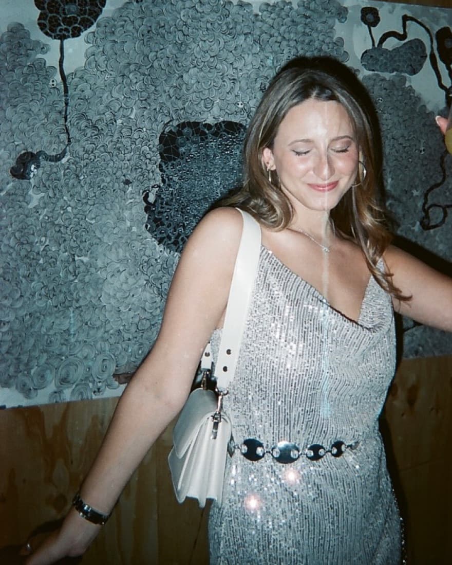 Sequin cowl  neck dres  - Image 1