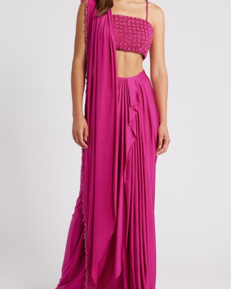 Sani Pearl Beaded Lehenga With Dupatta - Image 1