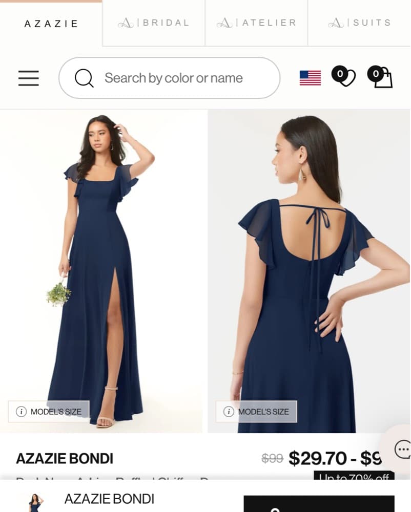 Azazie Bridesmaid Dress - Image 1