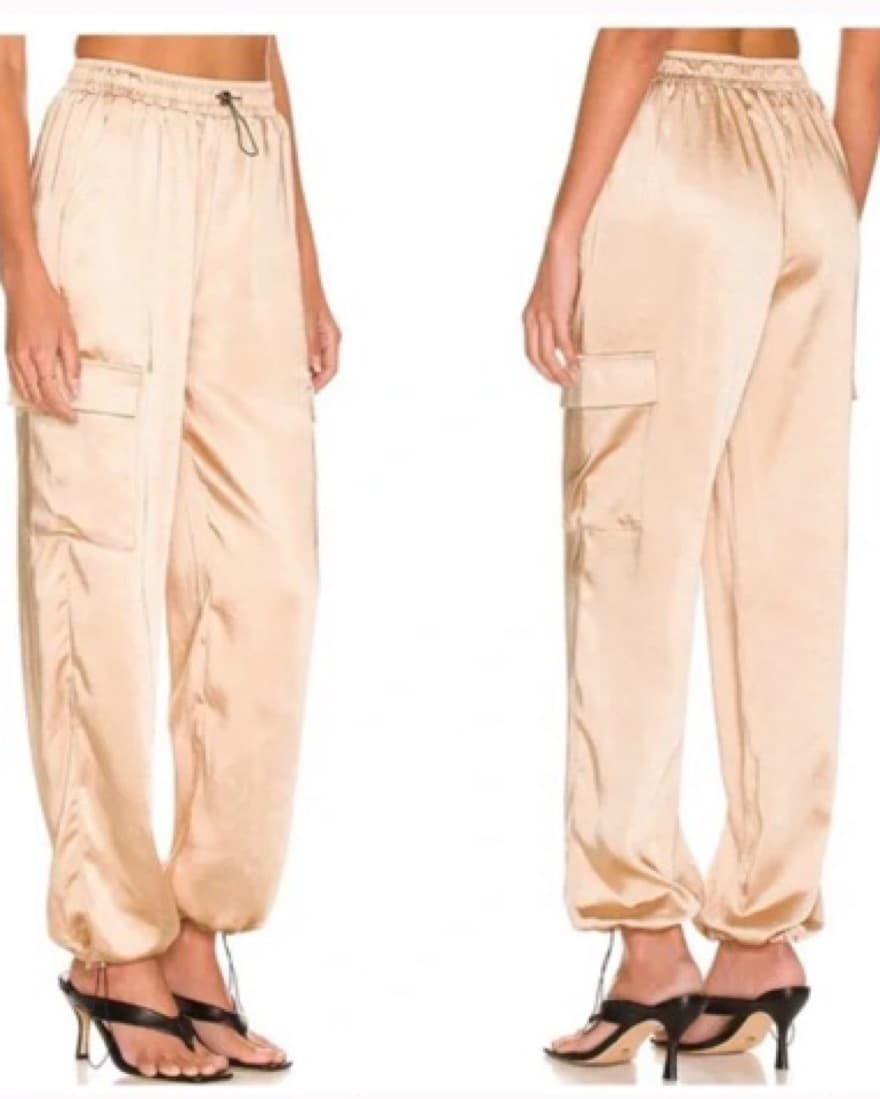 Revolve Gold Cargo Pants - Image 2