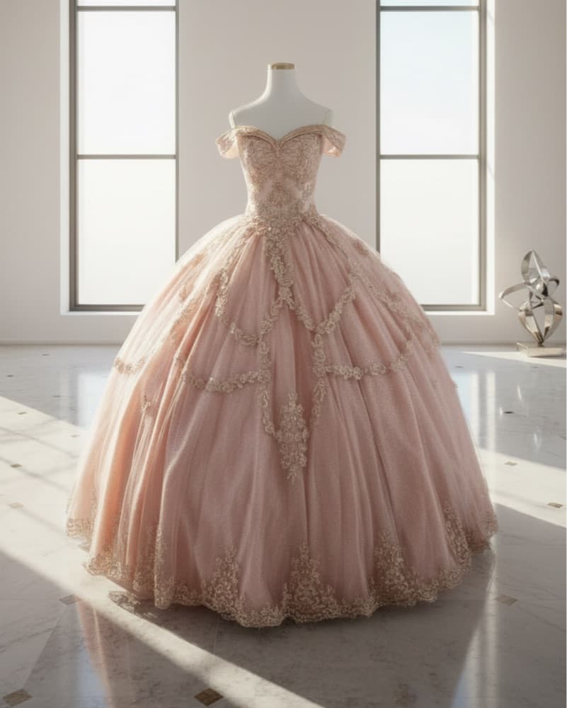 Quinceañera Dress/ Ball Gown Baby Pink - Image 2