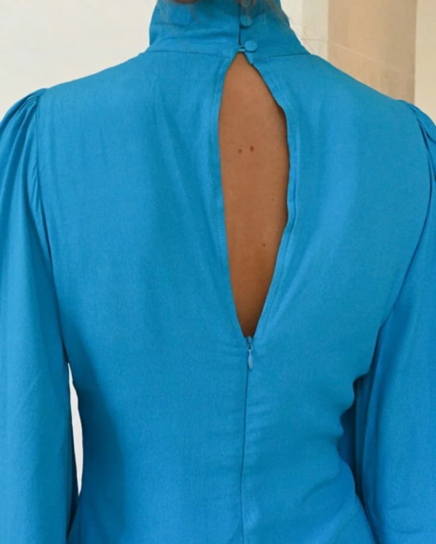 Yellow The Label Raya Blue Dress - Image 4
