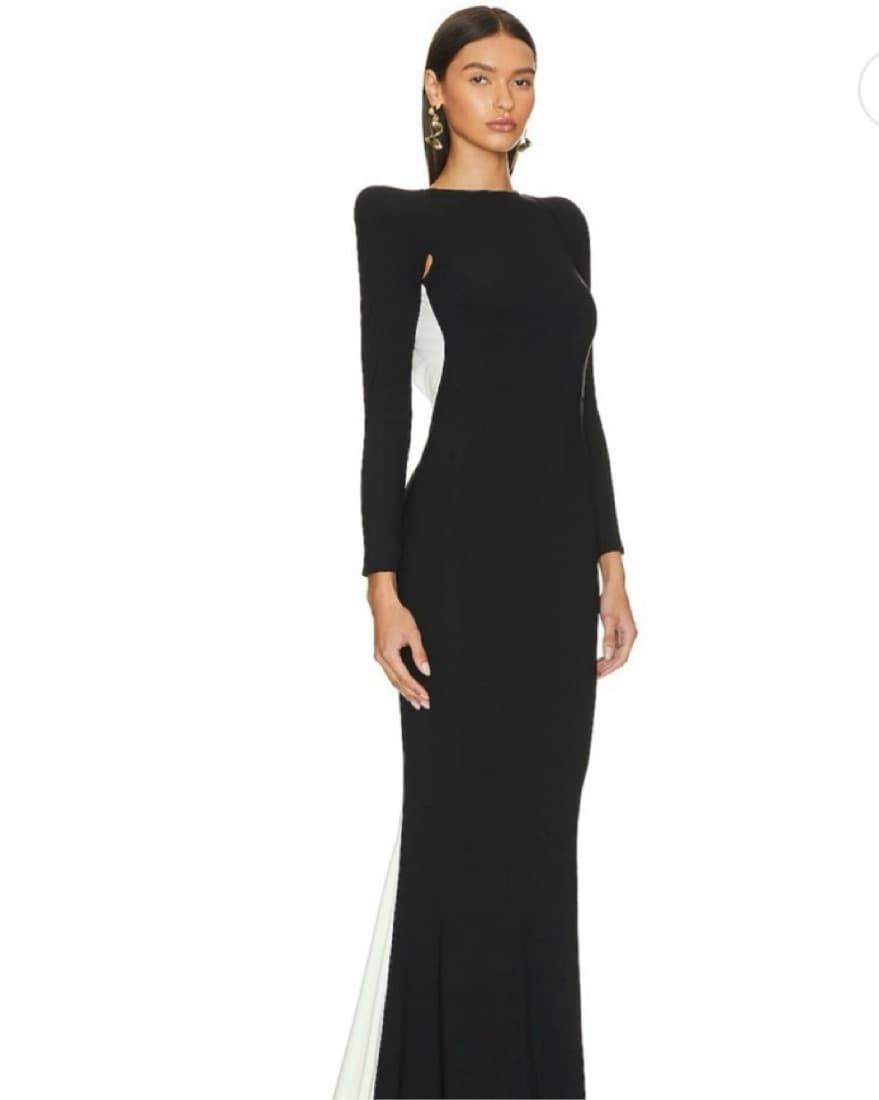 Contradiction gown in black and white  - Image 3