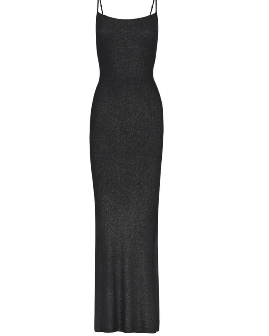Skims BLACK LOUNGE SHIMMER LONG SLIP - Image 1
