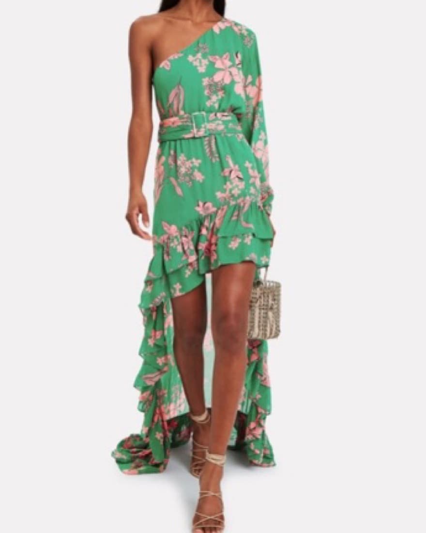 Alexis Green Highlow One Shoulder Dress - Image 4