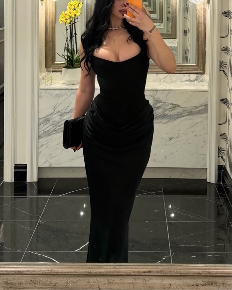 CORNELIA MAXI DRESS - BLACK - Image 3