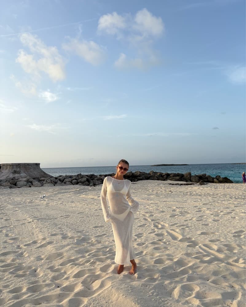 Long sleeve white maxi dress - Image 3