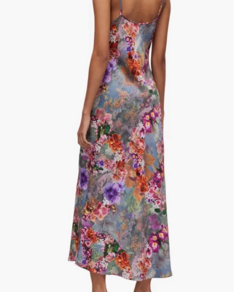 ALL SAINTS satin floral long dress - Image 4