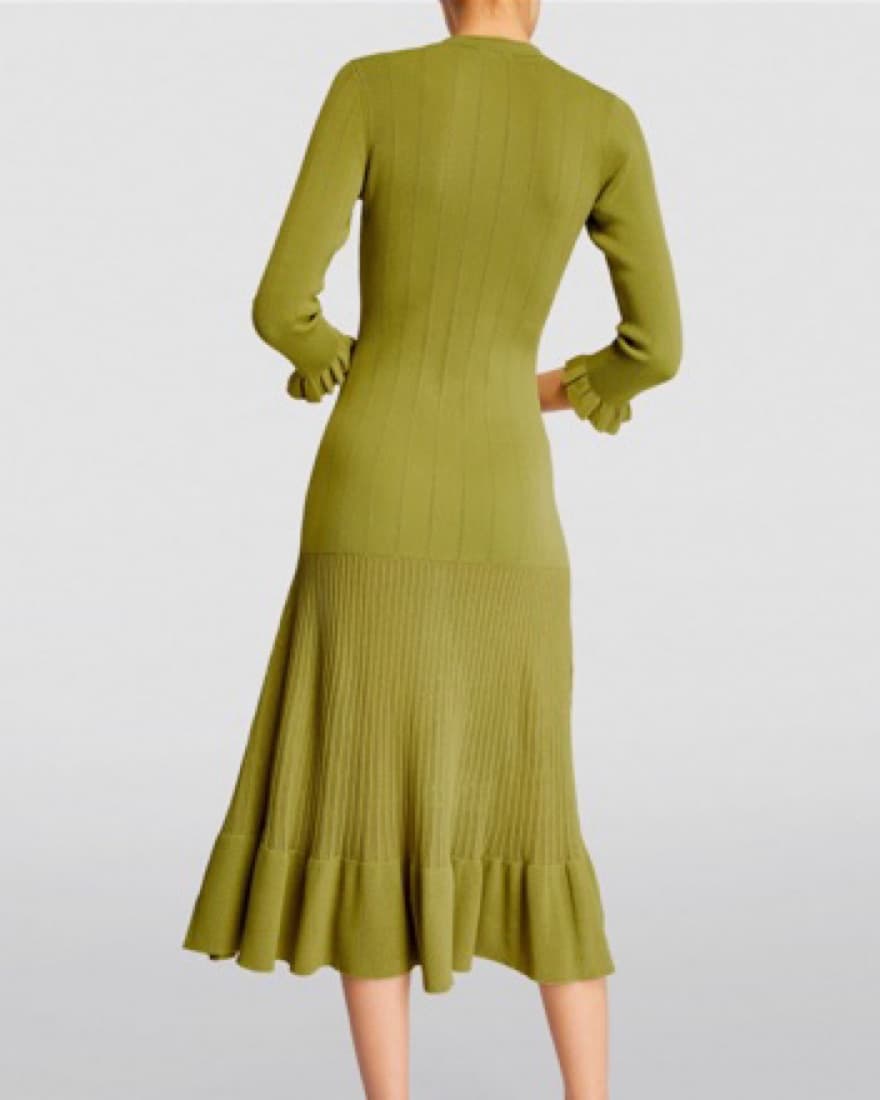 Sandro Ribbed Knit Midi Dress - Image 3
