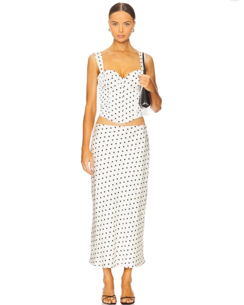 Karlita Bustier Set In White Polka Dot - Image 1