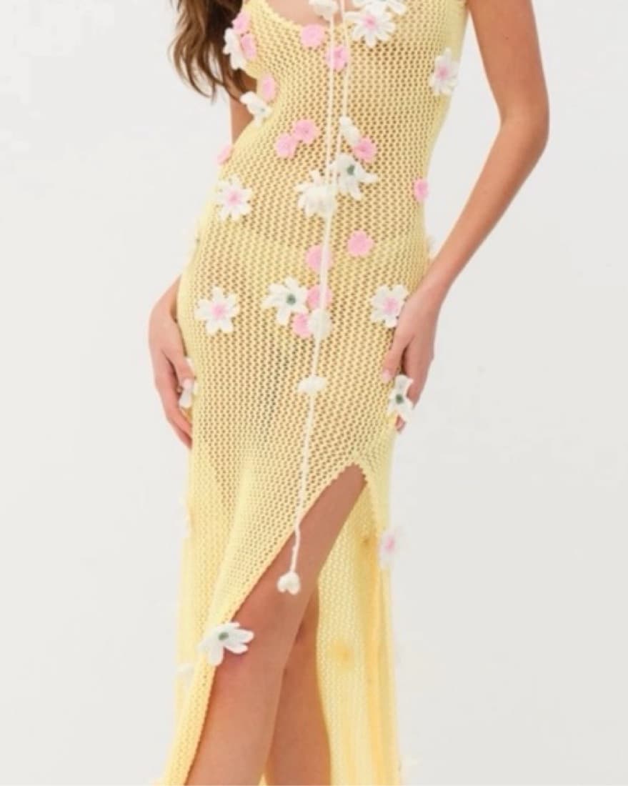 For Love & Lemons Crochet Floral Maxi - Image 3