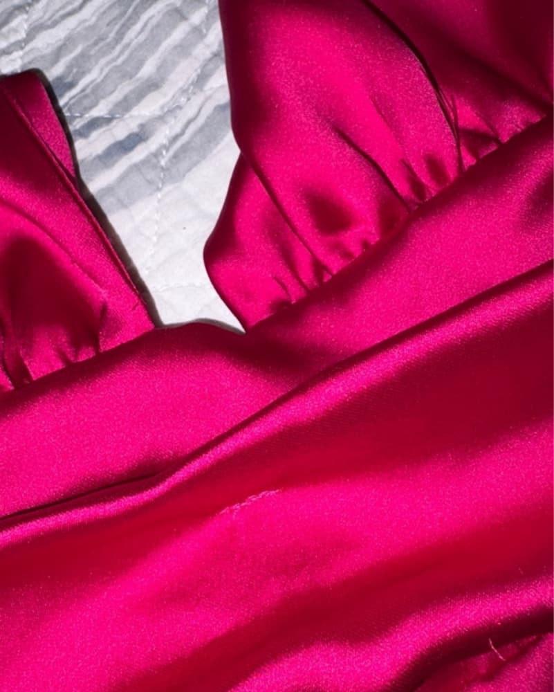 Garage Holly Satin Plunge Halter Dress - Image 4