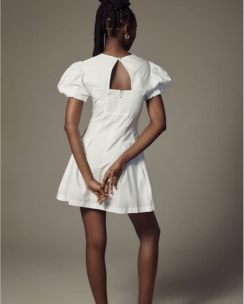 Maeve White Puff Sleeve dress Sz Xsp - Image 2